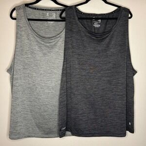 Xersion Mens Train EverAir Sleeveless Tank Tops Gray Black XXL NWOT Activewear
